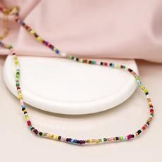 Rainbow Multi Tiny Bead Necklace