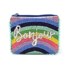 Small Beaded Purse, Pattern: Rainbow Multi Bonjour