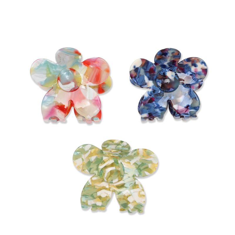 Medium Resin Flower Hair Claw Assorted Colours