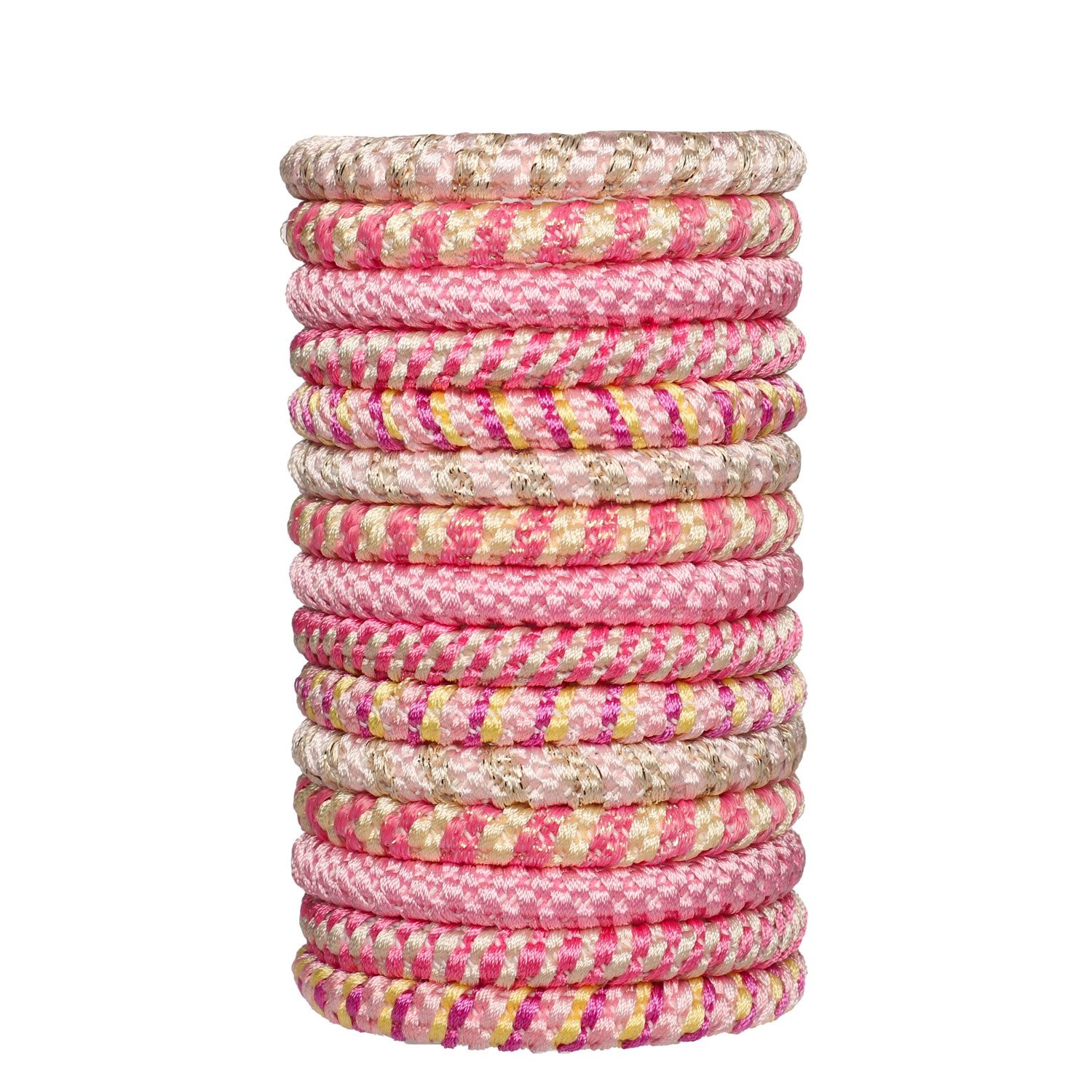 Woven Hair Ties, Colour: Pink