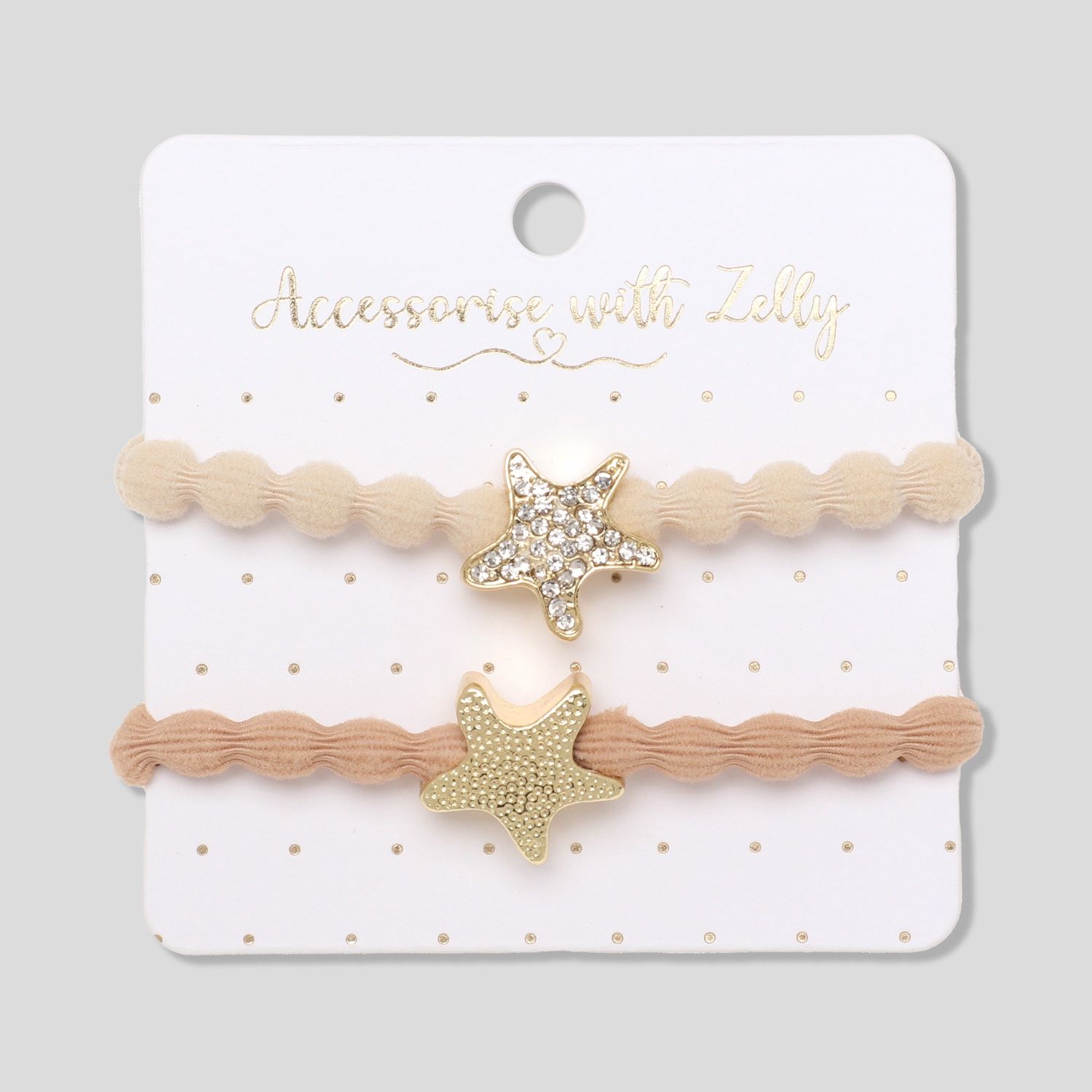 Charm Hair Tie (Set of 2), type: Gold Starfish Taupe