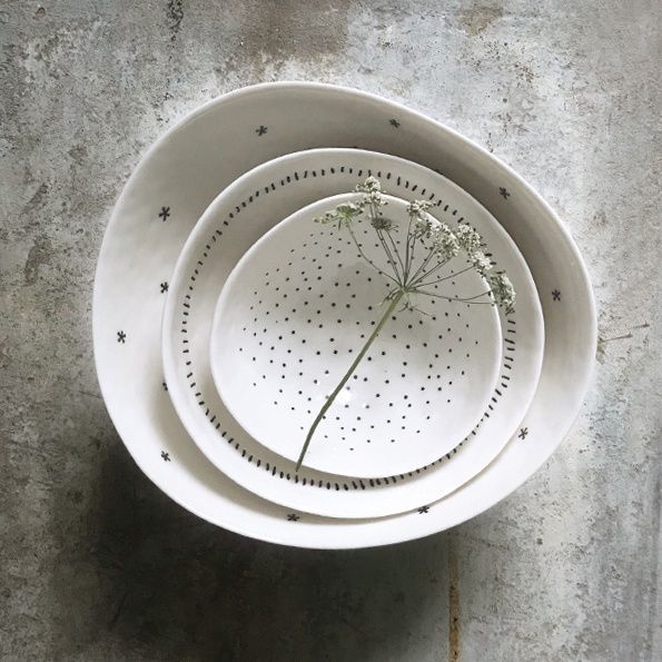 Set of 3 Bowls, Stars, Dashes and Dots