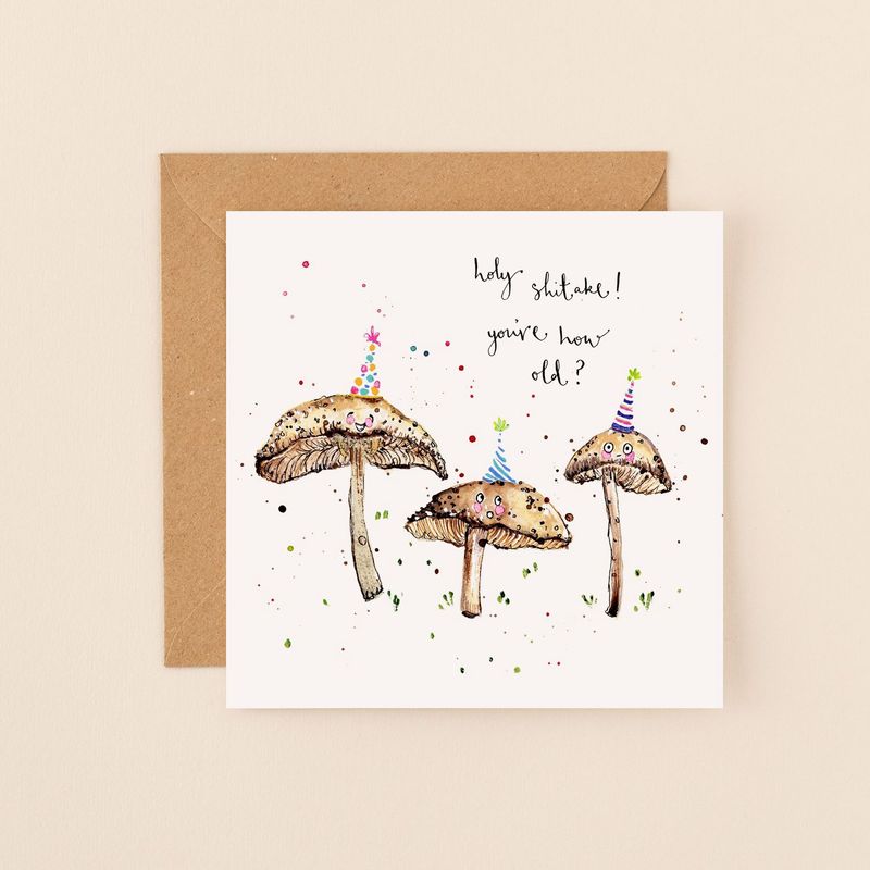 Holy Shitake Greetings Card