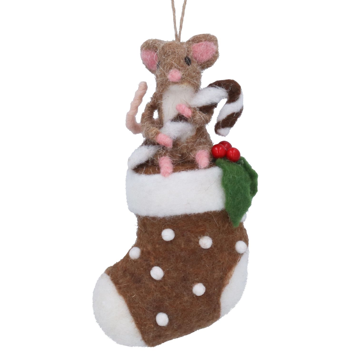 Mixed Wool Mouse on Stocking