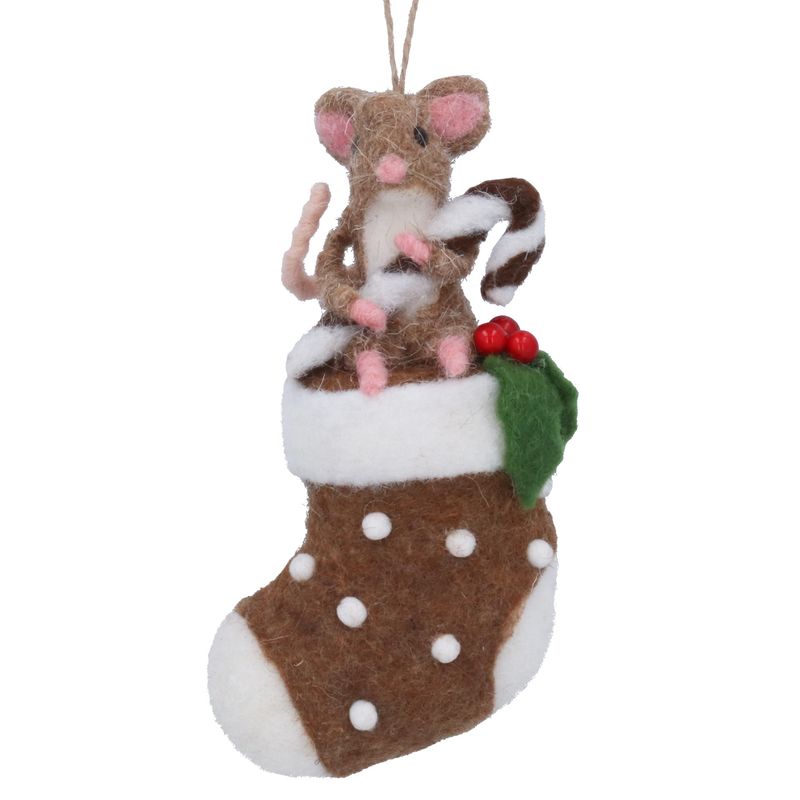 Mixed Wool Mouse on Stocking