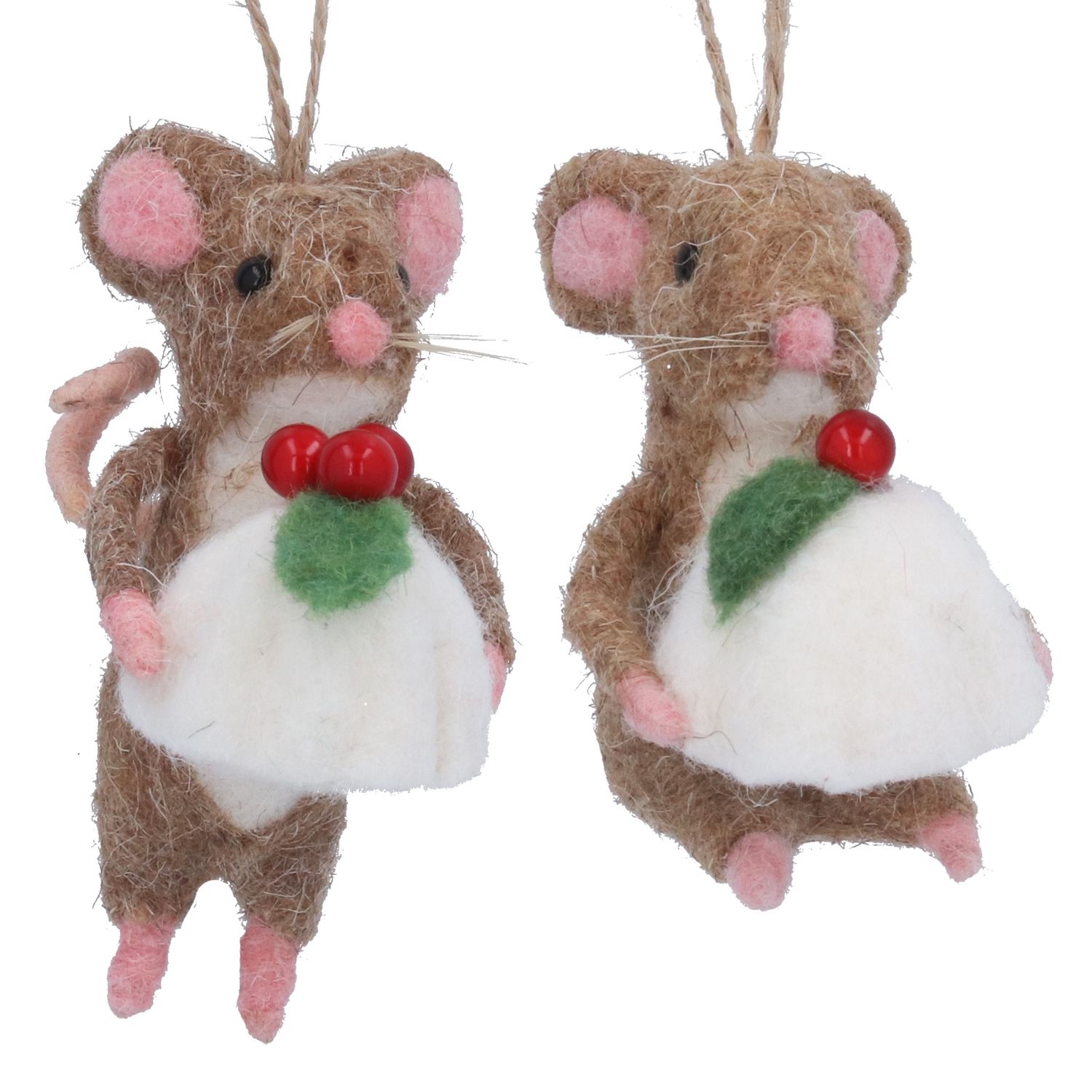 Mixed Wool Mouse with Pudding Decoration assortment