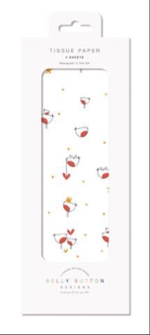 Belly Button Christmas Tissue Paper, type: Robins