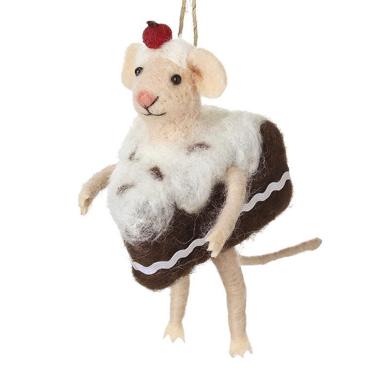 Hanging Felt Mouse in Cake
