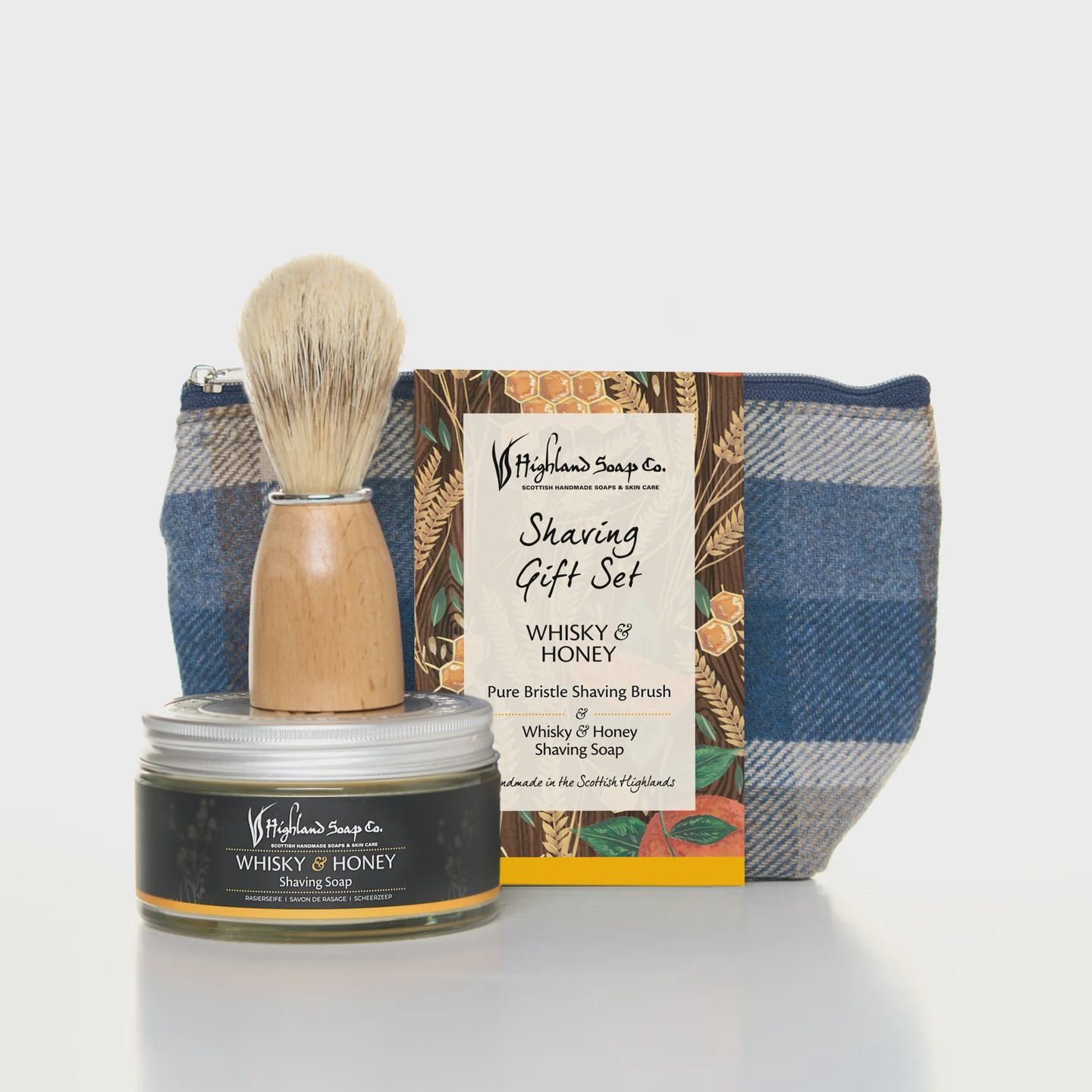 Whisky and Honey Wash Bag and Shaving Kit
