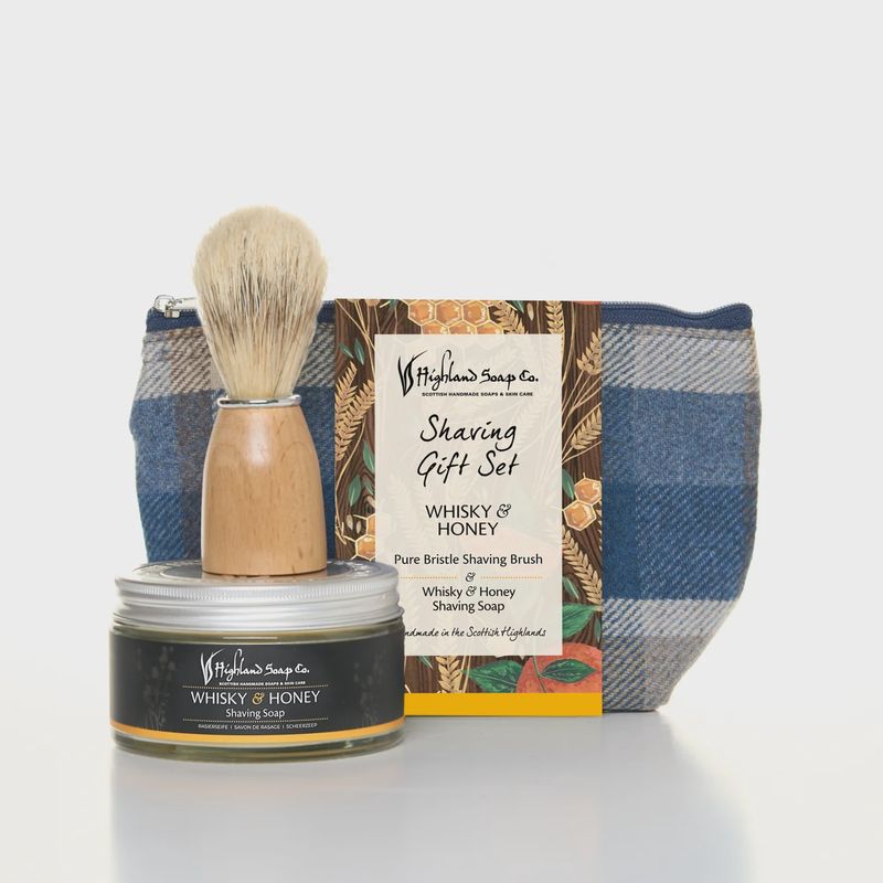 Whisky and Honey Wash Bag and Shaving Kit