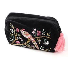 Black Velvet with Pink and Green Embroidery Accessories