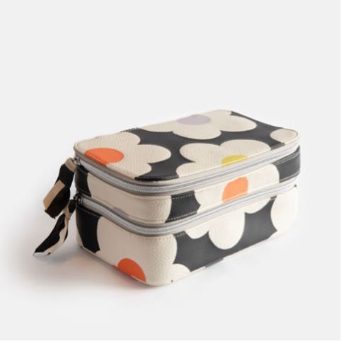 Multi Flower Charcoal Make Up Bag Organiser