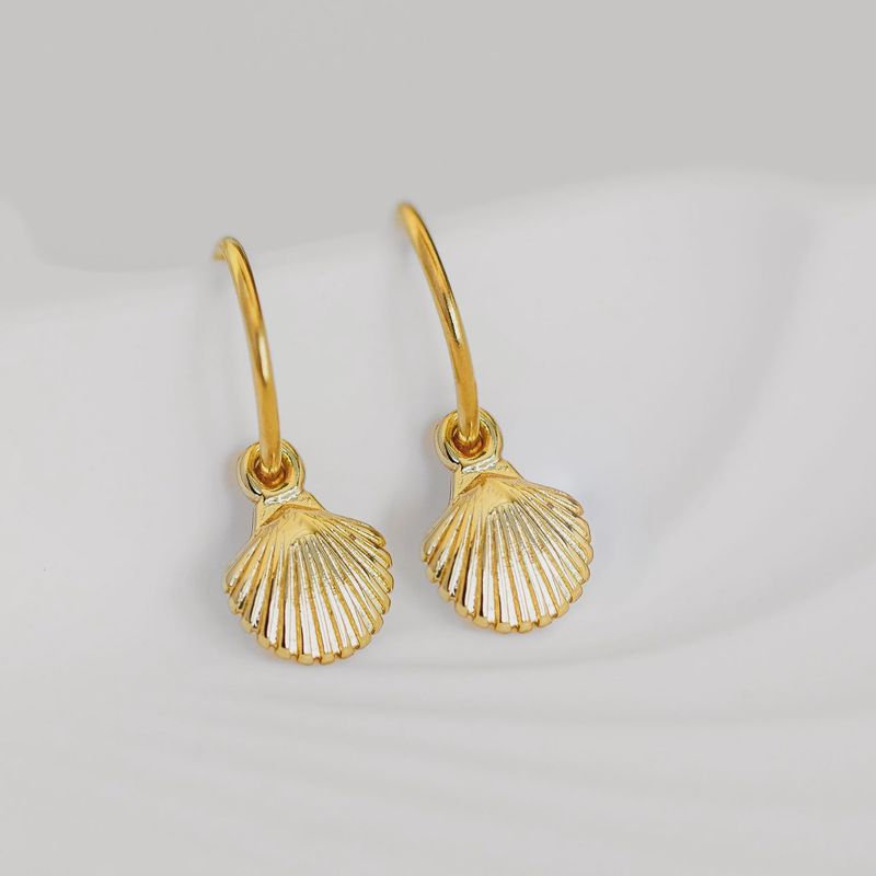 Gold Scallop Hoop Studs in a Jar