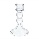 Clear Glass Ball Candlestick