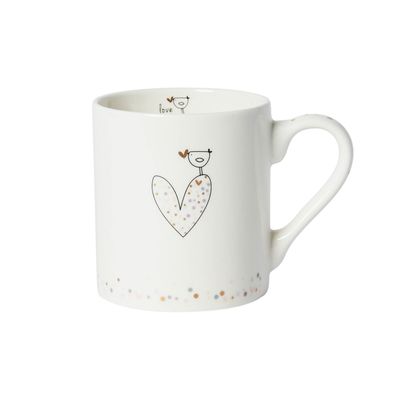 Confetti Heart and Bird Mug