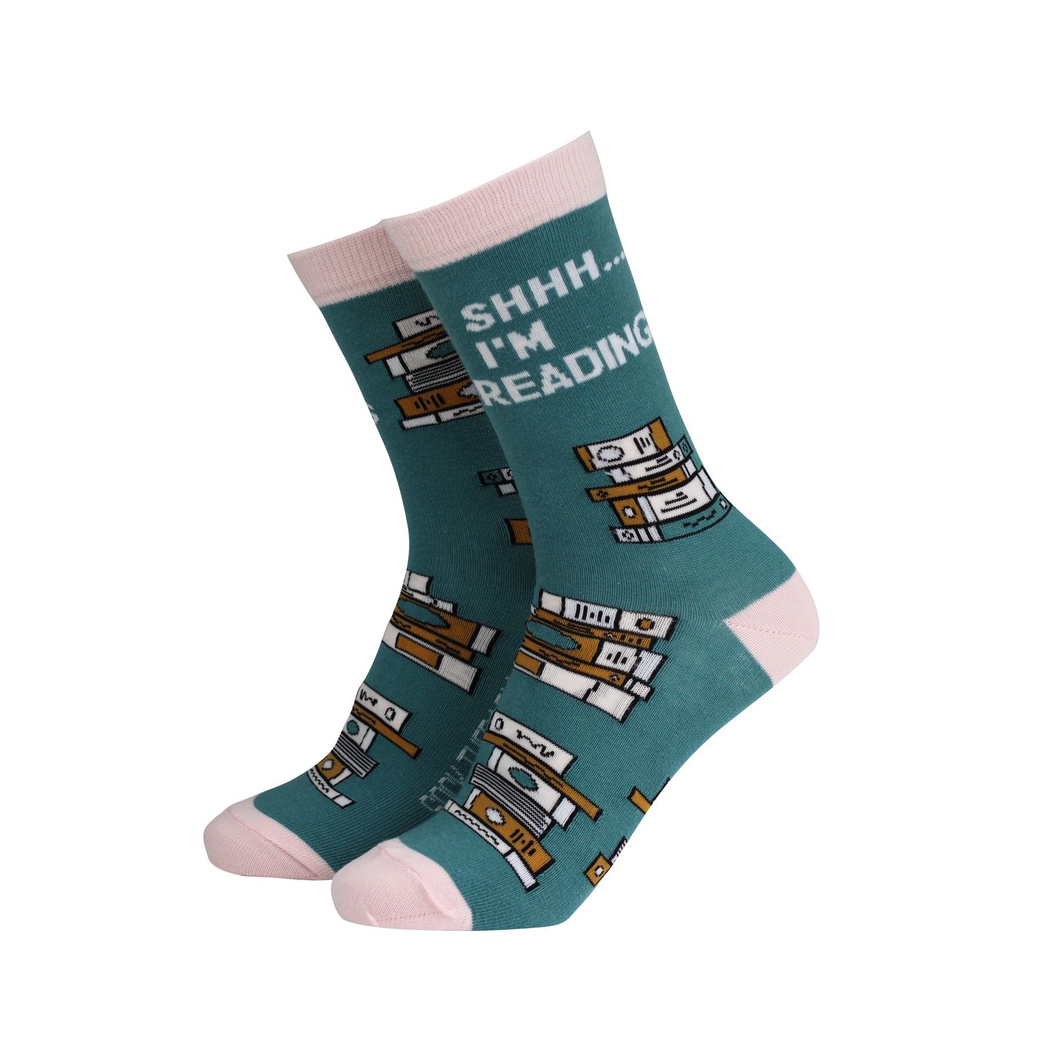 Women’s Bamboo Socks, Pattern: Shhh I'm Reading