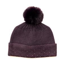 Viscose Blend Hat, Colour: Aubergine