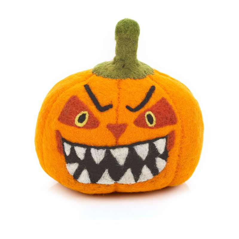 Handmade Felt Large Scary Pumpkin