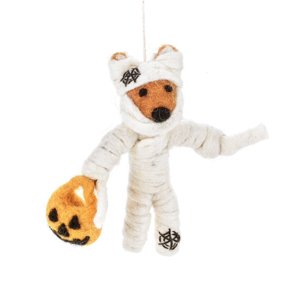 Handmade Felt Fox Mummy Hanging Halloween Decoration