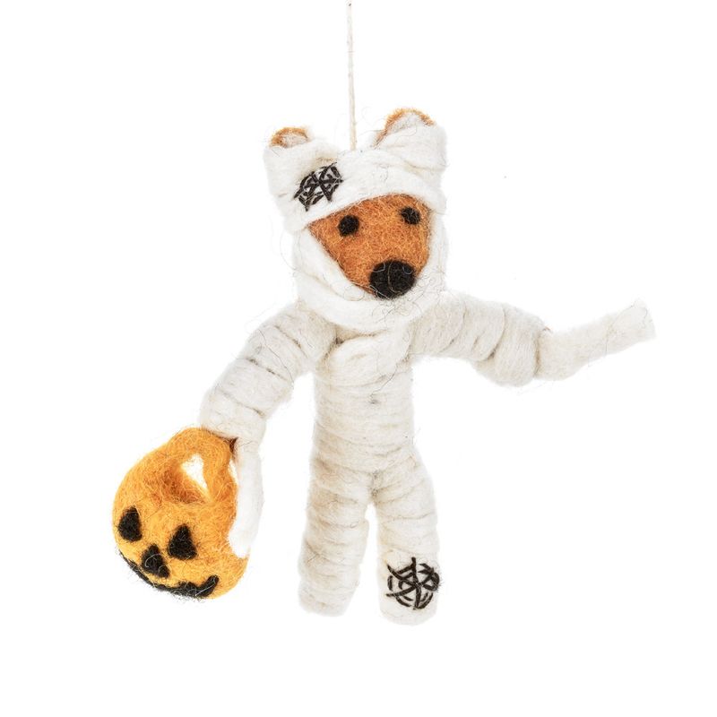 Handmade Felt Fox Mummy Hanging Halloween Decoration
