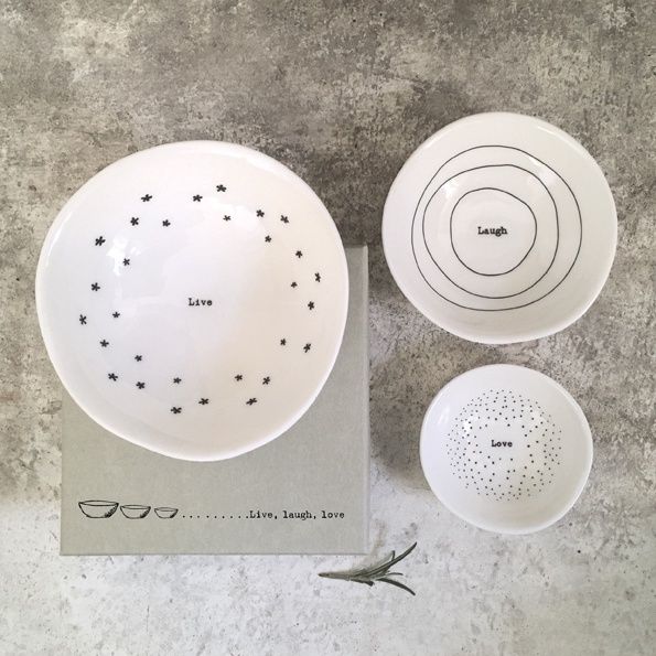 Bowl trio, type: Live Laugh Love