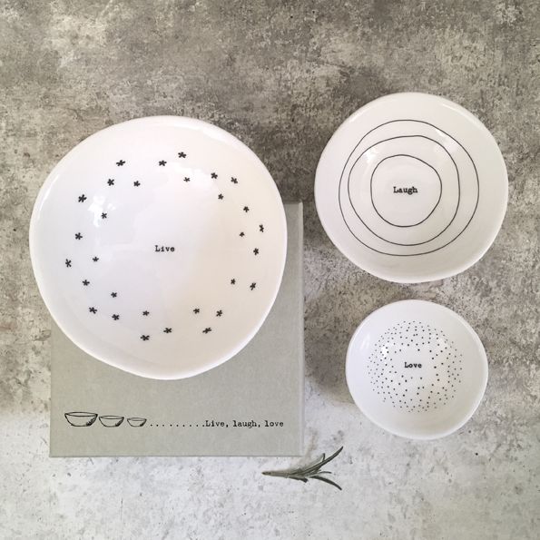 Bowl trio, type: Live Laugh Love