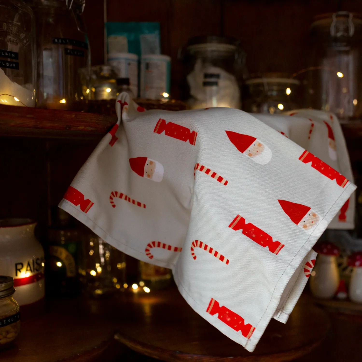 Plewsy Tea Towel, Style: Santa