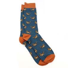 Mens Socks, Pattern: Teal/Orange Doggy