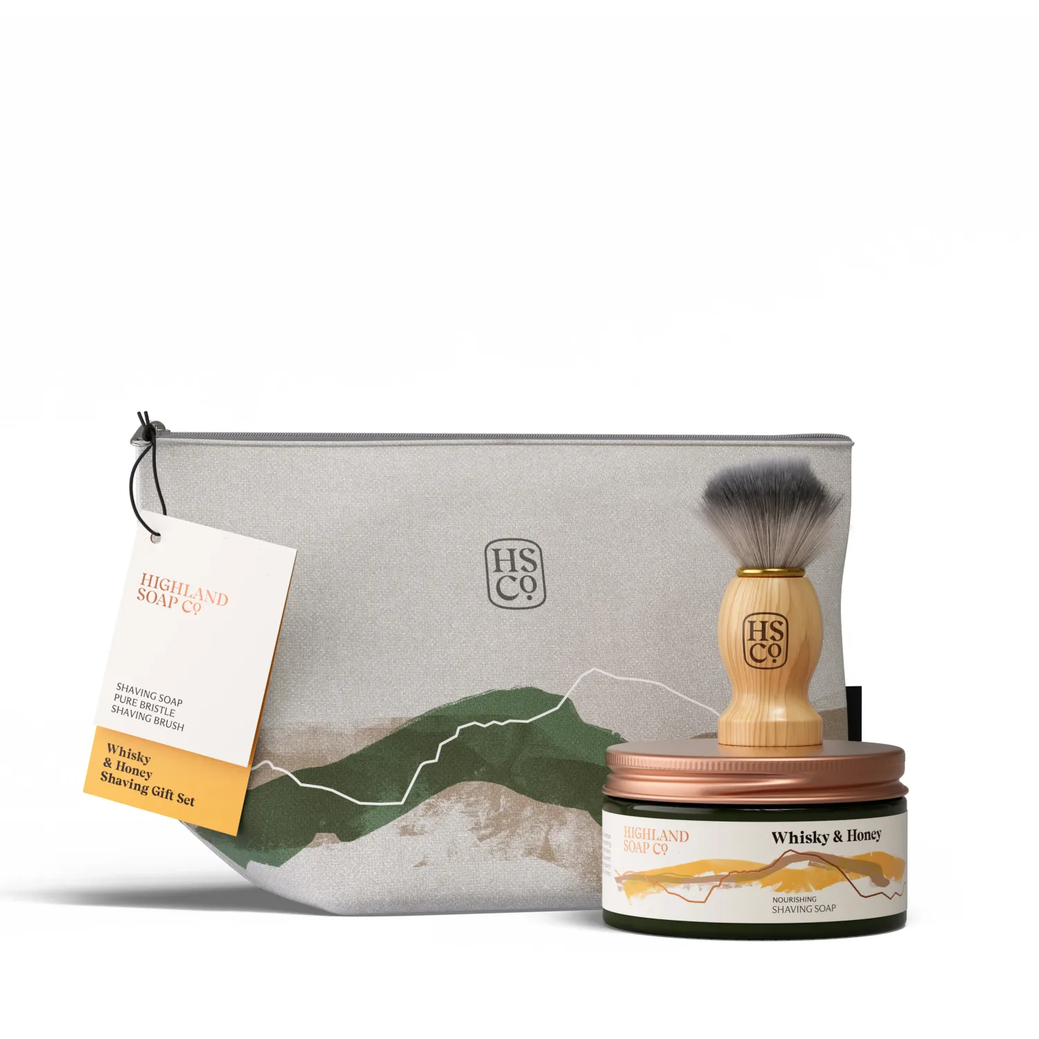 Whisky and Honey Wash Bag and Shaving Kit