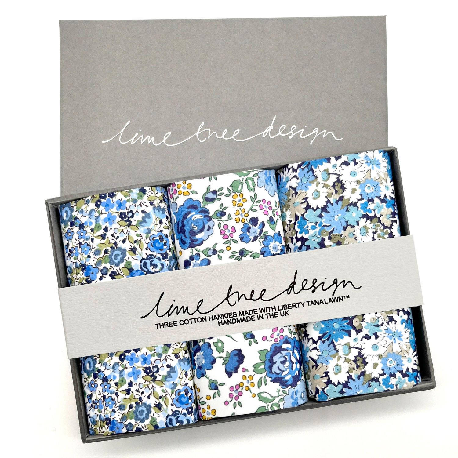 3 Boxed Liberty of London Fabric Hankies, type: Gloria