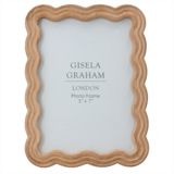 Natural Wood Picture Frame, Size: 5x7, Style: Wavy