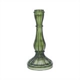 Green Hourglass Candlestick, Colour: Green, Size: 21.5x10x10cm