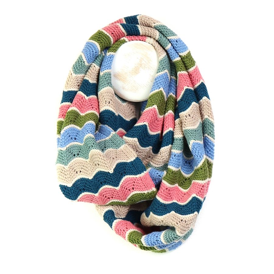 Summer scallop knit multicolour mix snood