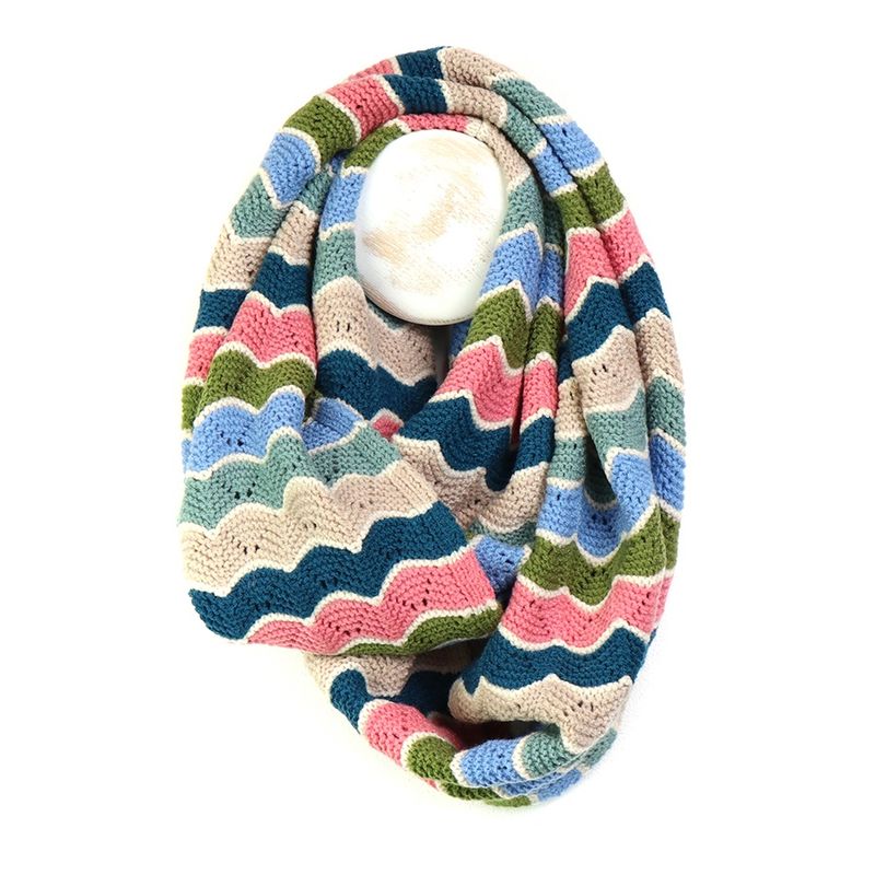 Summer scallop knit multicolour mix snood