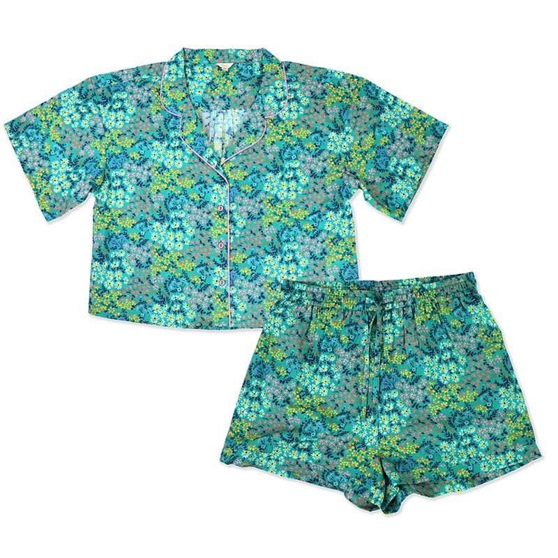 Print Blouse And Shorts Pyjama Set