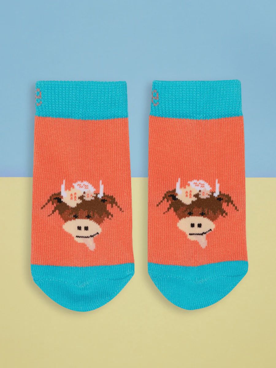 Bonnie Highland Cow Socks, Size: 0-6 months