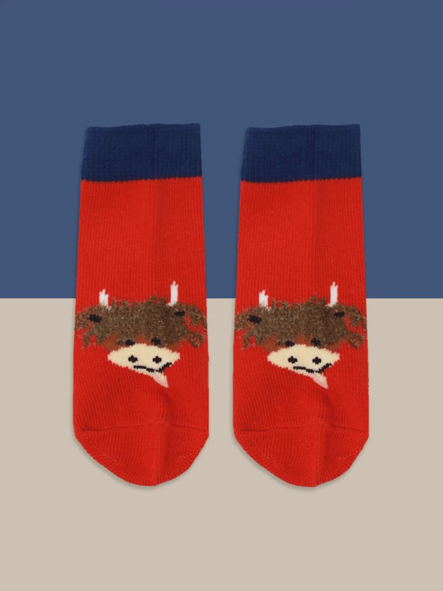 Highland Cow Socks, Size: 0-6 months