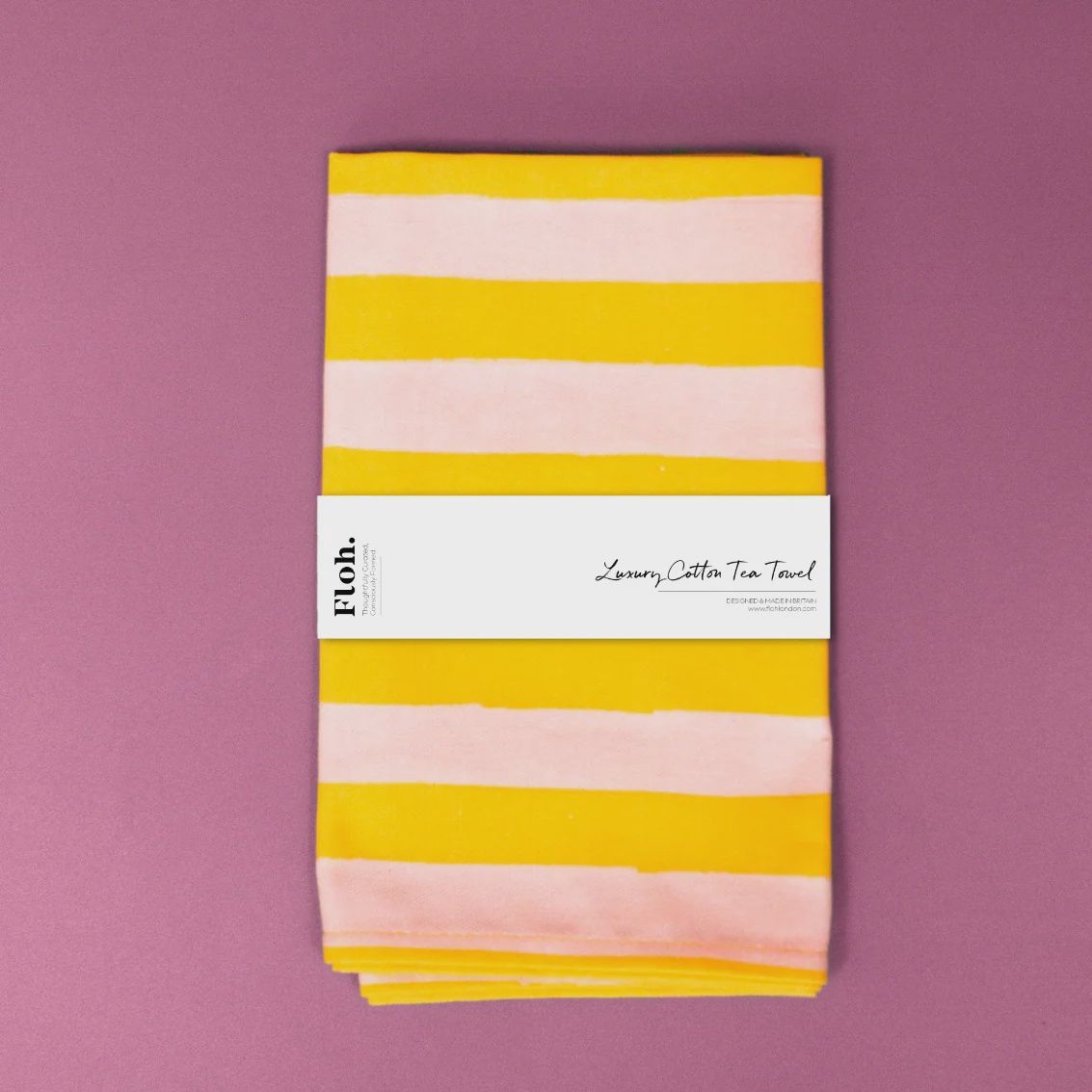 Floh Tea Towel, Colour: Mango and Peach Stripes