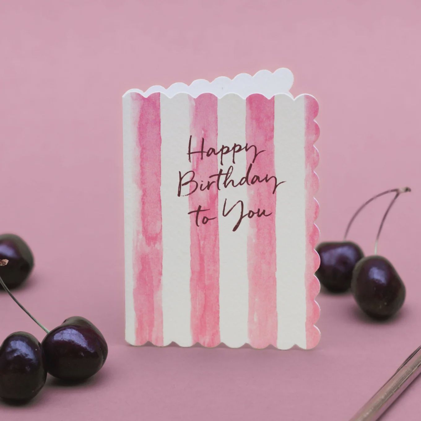 Floh Cards, type: Happy Birthday To You Pink Stripes