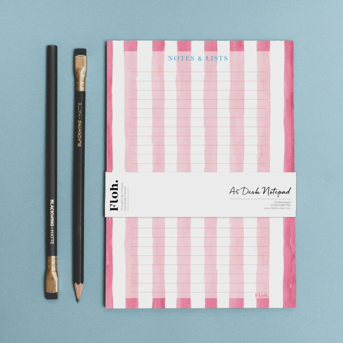 Floh A5 Desk Pad, Colour: Raspberry Stripes