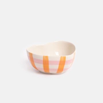 Pink and Orange Heart Shaped Check Trinket Dish
