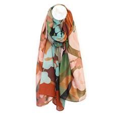 Oversize Botanical Scarf, Colour: Florence Rust And Khaki Mix