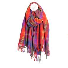 Esme Classic Tartan Check Scarf, Colour: Red And Purple
