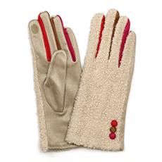 Bergen Fleece/Faux Suede Button Gloves