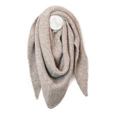 Ashleigh Chunky Knit Triangle Scarf, Colour: Oatmeal Marl