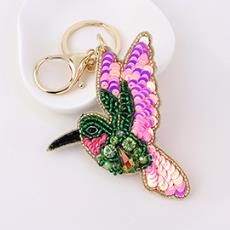 Hummingbird Butterfly Bag Charm/Key Ring, type: Blue/Green Hummingbird/Butterfly