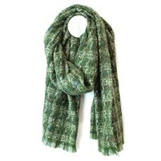 Sienna Forest Green Mix Check Weave Scarf