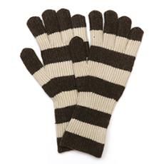 Wanda Bold Stripe Gloves, Colour: Brown/Oatmeal
