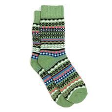 Nordic Style Cosy Sock, Colour: Bright Green/Blue Mix