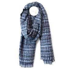Chelsea Navy Mix Check Weave Scarf